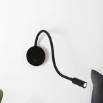 Verstellbare Wandlampe im Zylinderdesign aus Silikon und Metall – LED in Schwarz/Weiß