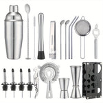 Elegantes Cocktail-Set mit 20 Profi-Werkzeugen und Acrylständer