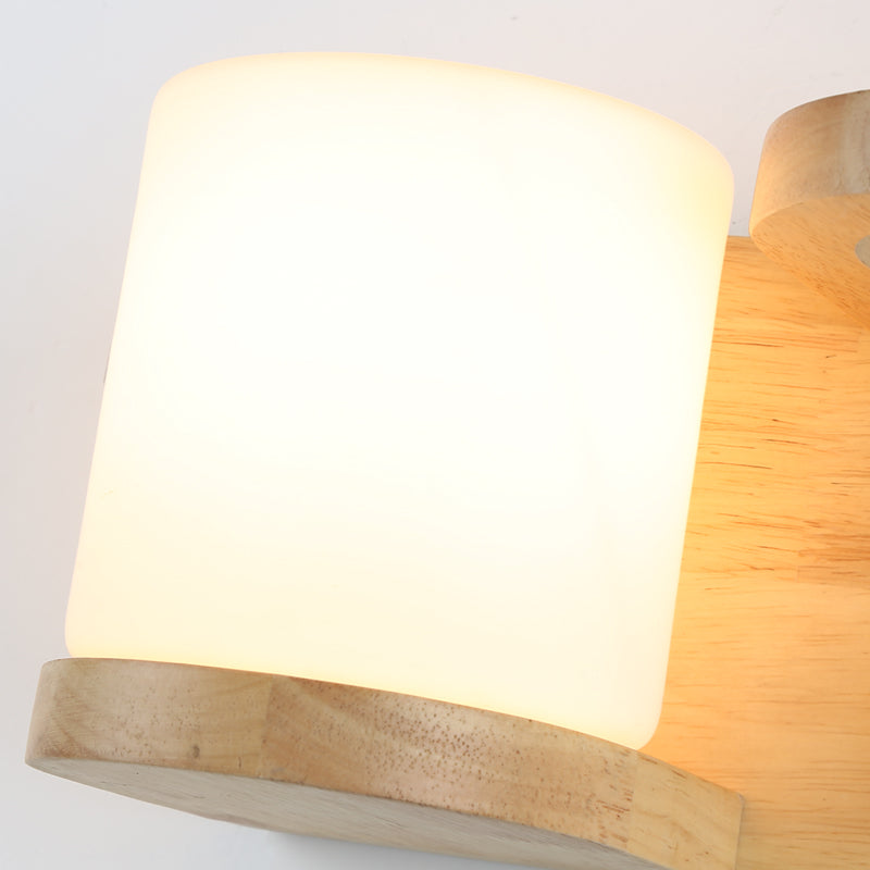Elegante Wandleuchte mit Pflanzenbehälter aus Holz
