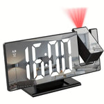 Projection Alarm Clock with Flexible 180° Display – Snooze Function and Temperature Display
