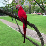 Lebensechter Papagei Gartenornament – Farbige Vogelfigur