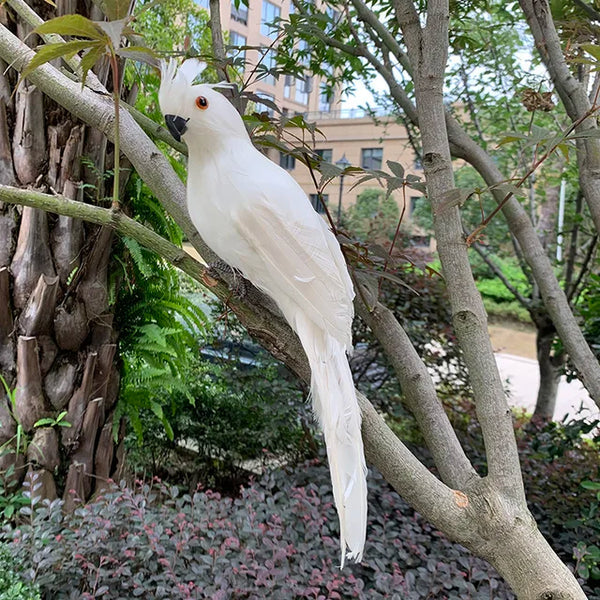 Lebensechter Papagei Gartenornament – Farbige Vogelfigur