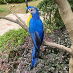 Lebensechter Papagei Gartenornament – Farbige Vogelfigur