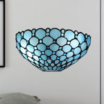 Elegante Tiffany-Wandlampe mit Buntglas-Schirm für Innenräume