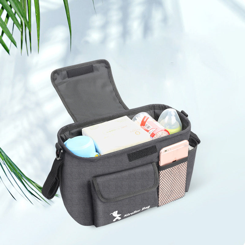 Organizer Tasche für Kinderwagen – Praktische Stroller mit Schultergurt und Fächern