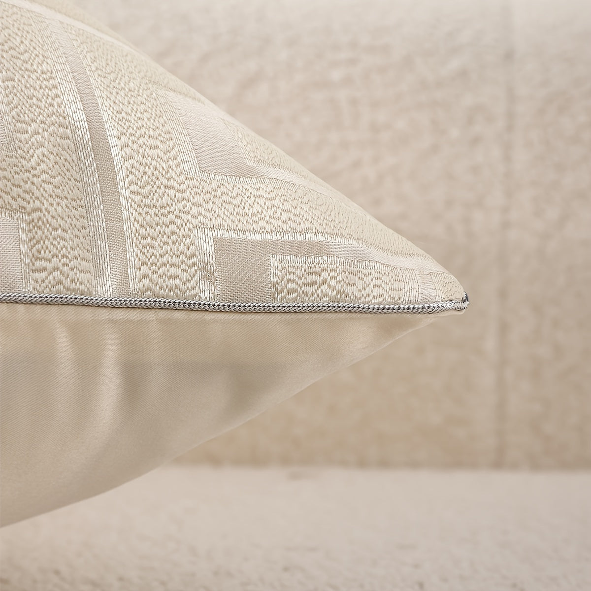 2er-Set Geometrische Jacquard-Kissenbezüge mit Verstecktem Reißverschluss – Stilvolle Kissenhüllen für Ihr Zuhause
