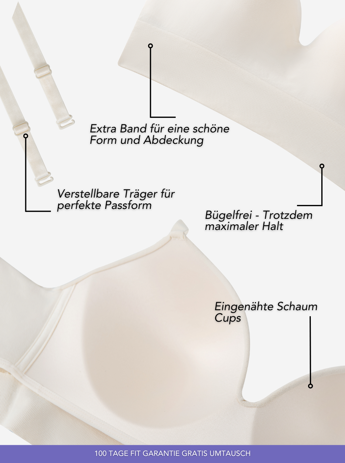 Comfortable Elegant Balconette Bra | All-around Support and Style