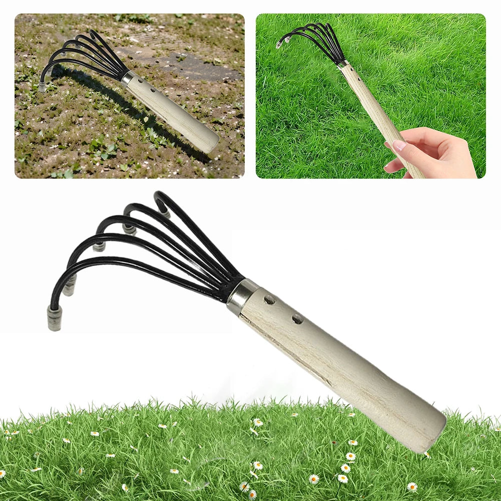 Efficient Garden Rake with 5 Tines | Ideal for Loosening & Cultivating