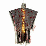 Gruselige Halloween-Dekoration – Leuchtender Schädelgeist in Blutrot
