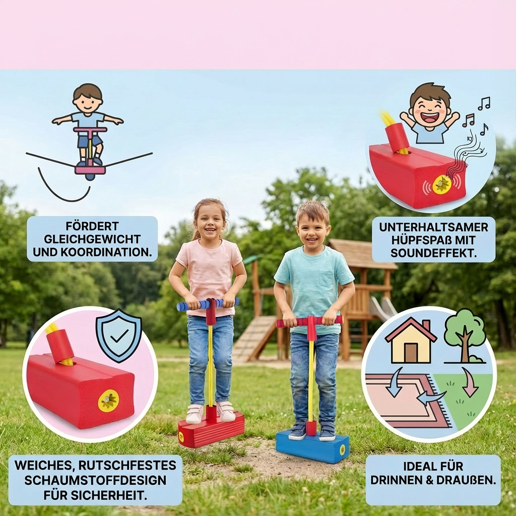 Schaumstoff-Hüpfspielzeug für Kinder – Pogo-Hopper für drinnen und draußen