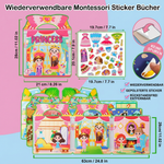 Wiederverwendbare Stickerbücher im Montessori-Stil mit Themenvielfalt