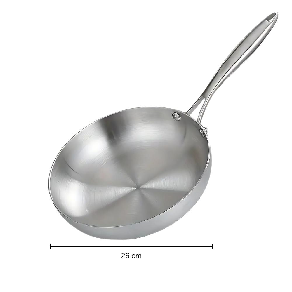 Hochwertige Edelstahl Bratpfanne für gesundes Kochen