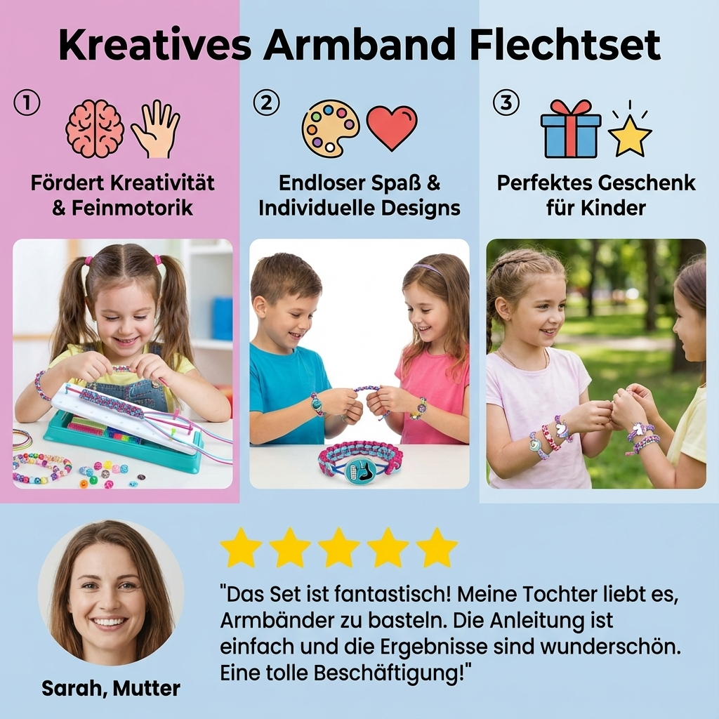 Flechtset für kreatives Armbanderstellen