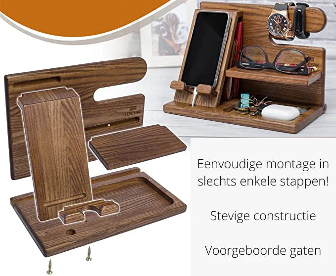 Eleganter Schreibtischorganizer mit Handyhalter – Ordnung leicht gemacht