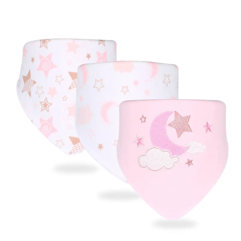 Set aus Dreieckslätzchen für Babys - Weiche Tücher mit süßen Designs