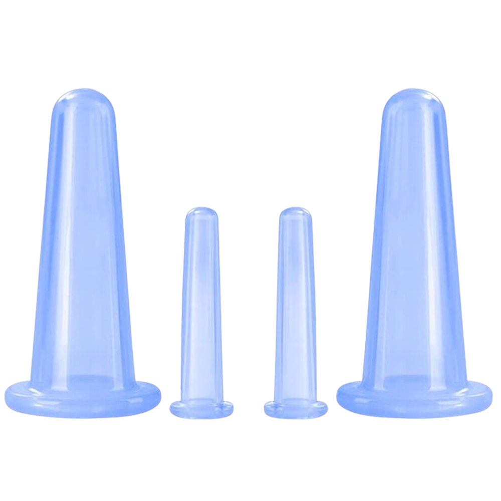 4 silicone cups for relaxing face and body massages