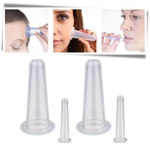 4 silicone cups for relaxing face and body massages