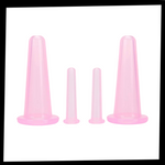 4 silicone cups for relaxing face and body massages