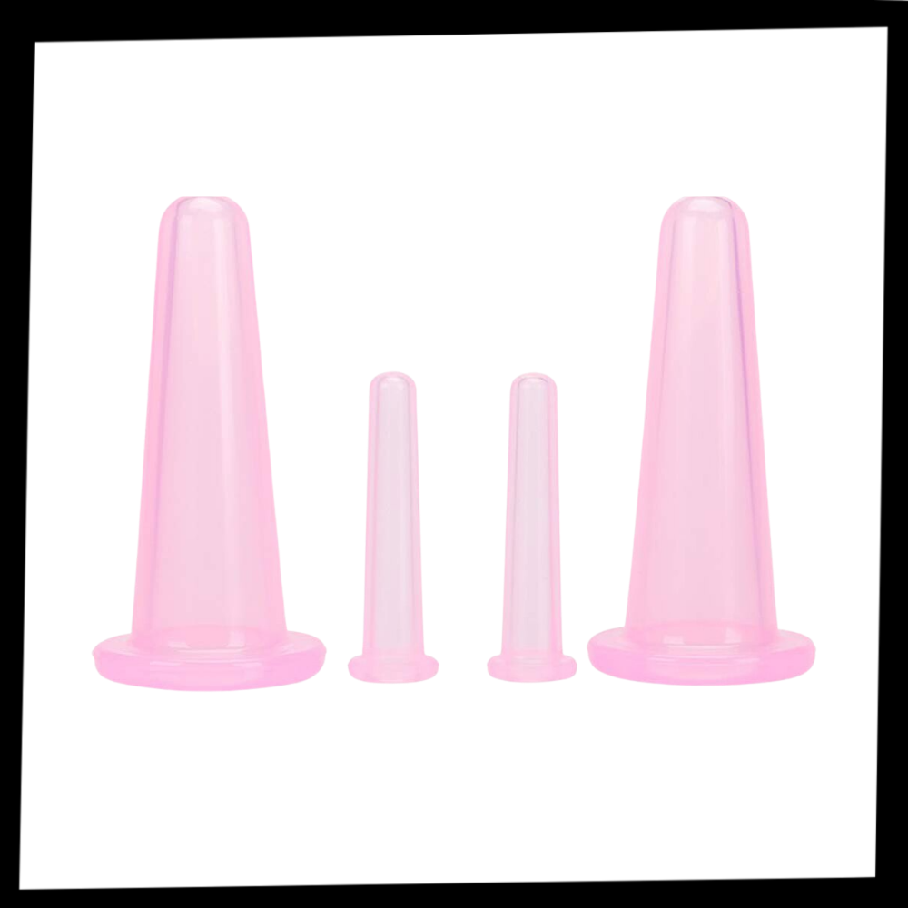 4 silicone cups for relaxing face and body massages