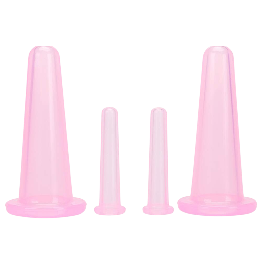 4 silicone cups for relaxing face and body massages