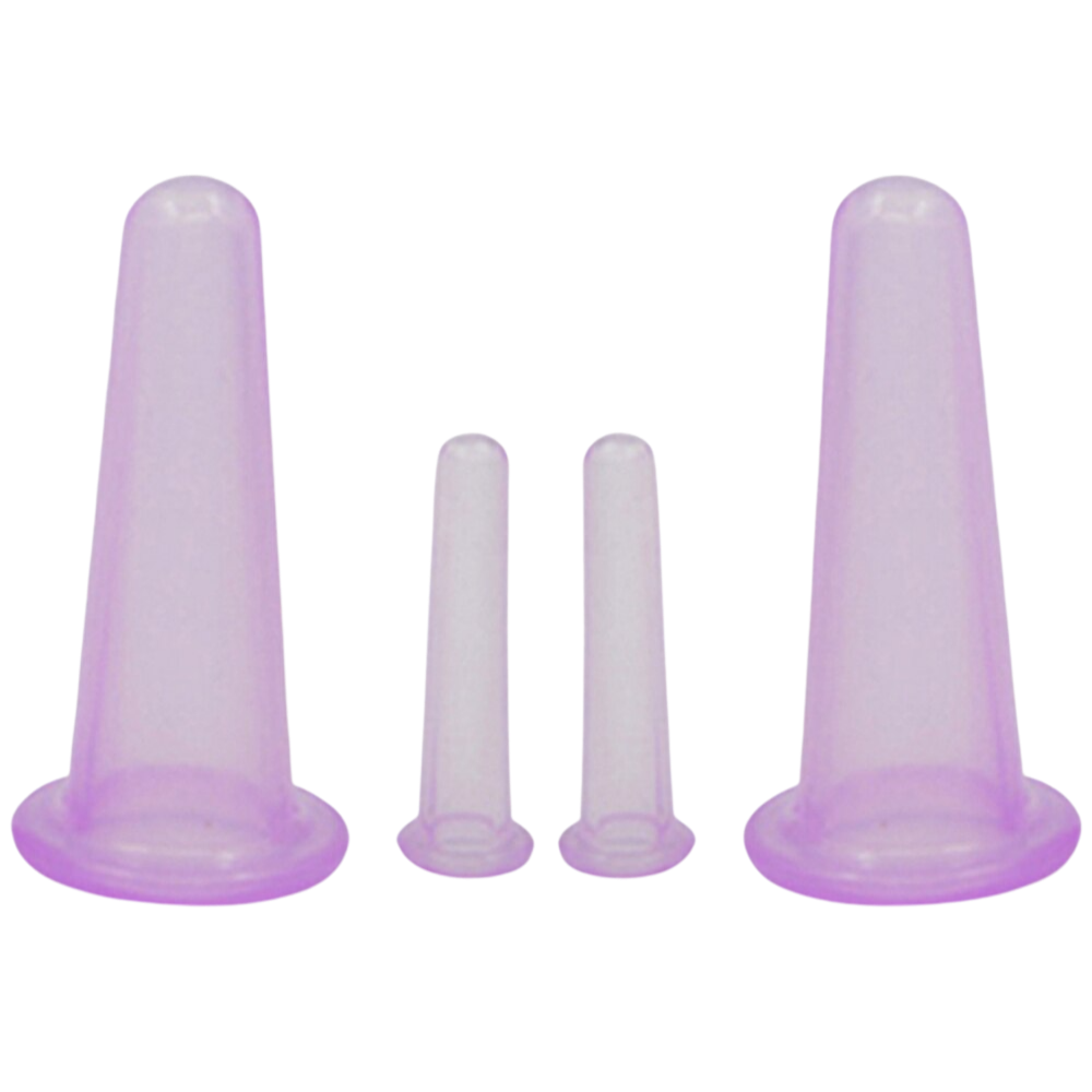 4 silicone cups for relaxing face and body massages