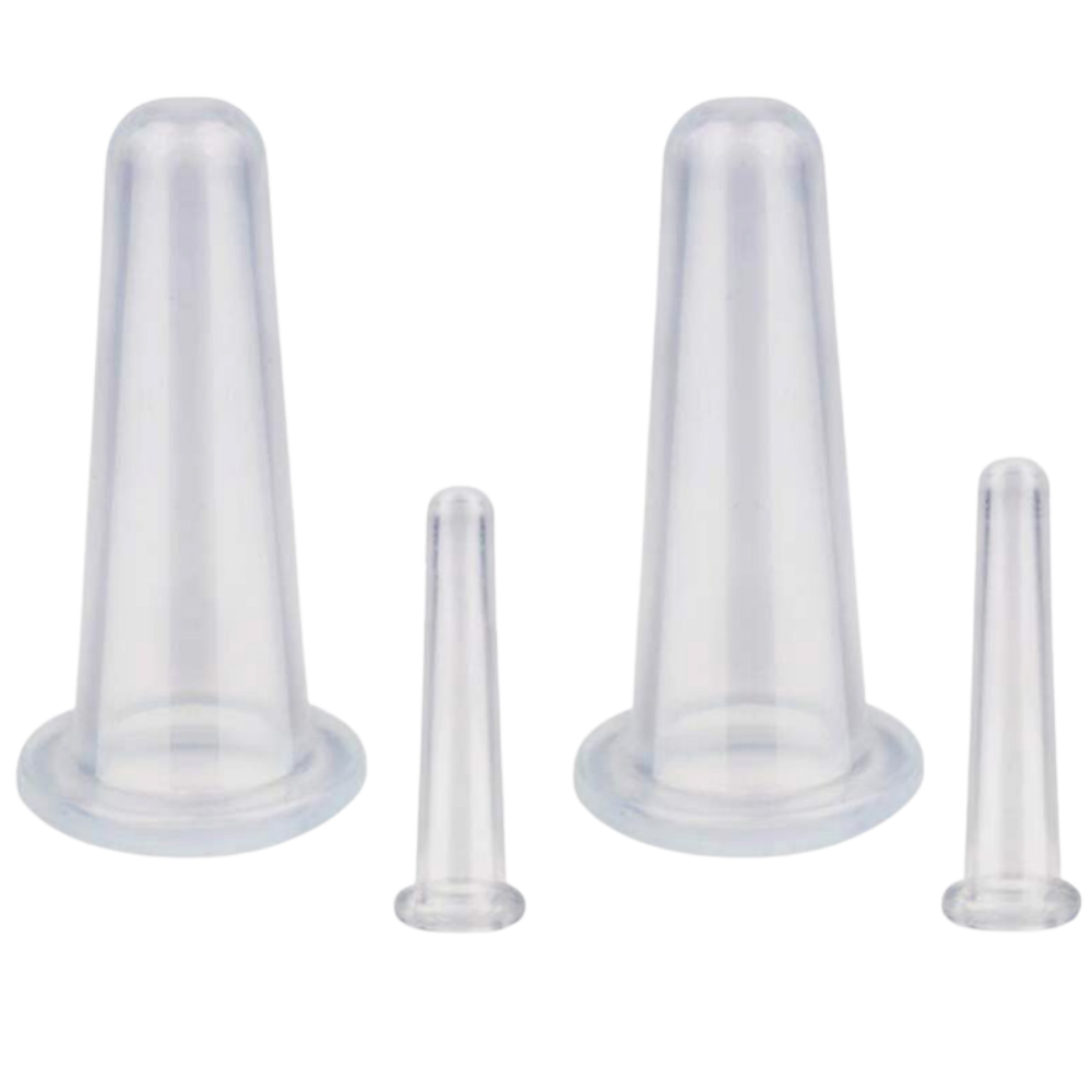 4 silicone cups for relaxing face and body massages