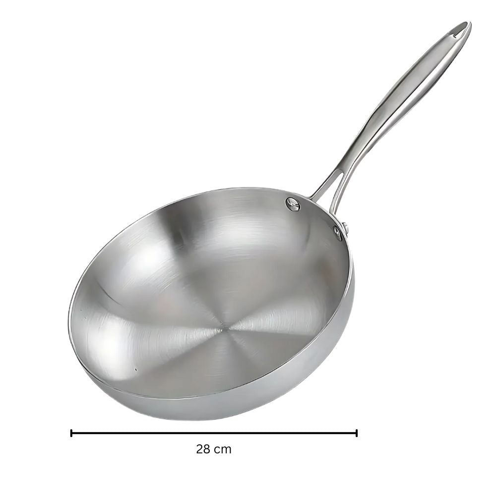 Hochwertige Edelstahl Bratpfanne für gesundes Kochen