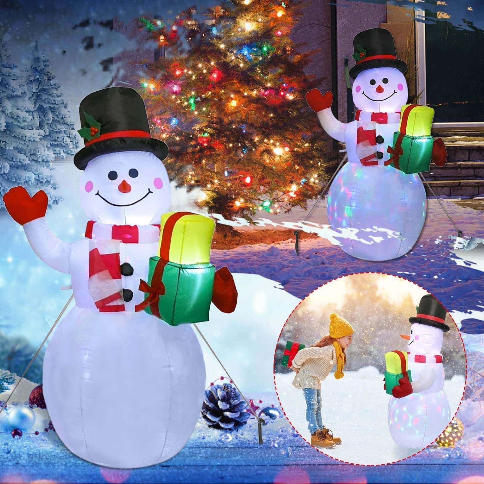 Weihnachtsschmuck – Schneemann oder Weihnachtsbaum mit Beleuchtung
