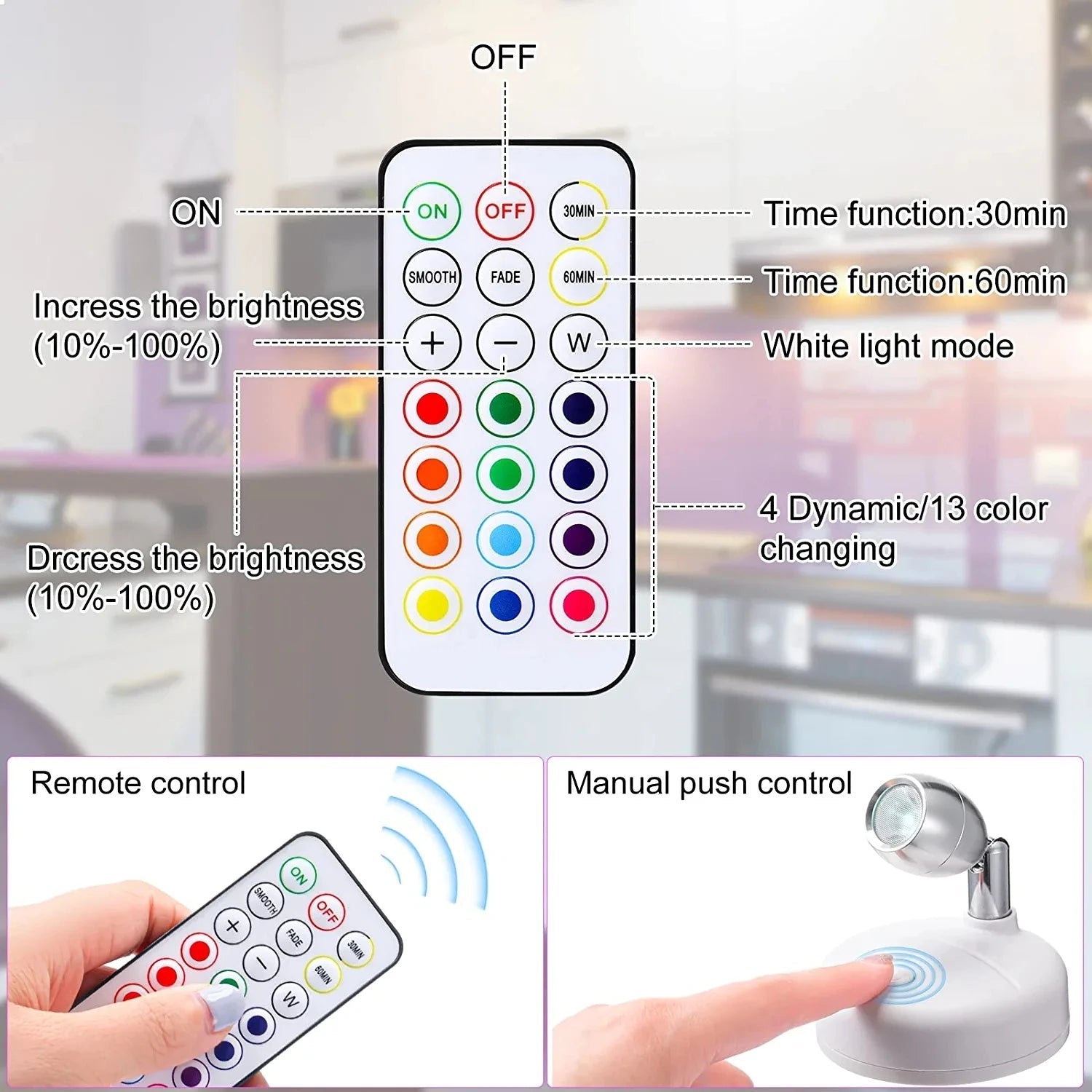 SmartLight Duo | 2er-Set kabellose LED-Leuchten mit Fernbedienung | RGB-Farbwechsel & Timer | Flexibel für kreative Akzente