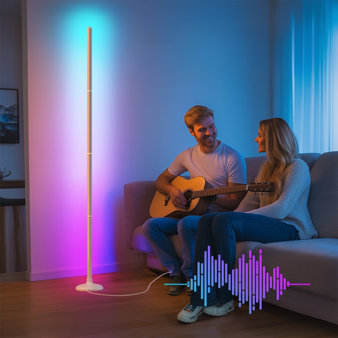Moderne Stehlampe mit Musik-Synchronisation und App-Steuerung – 140 cm hoch