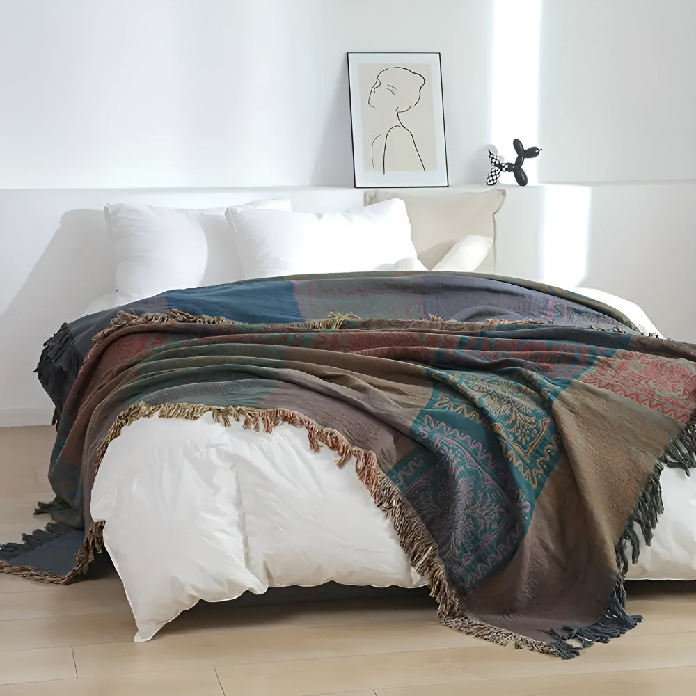 Boho-Quastendecke für ein gemütliches Zuhause