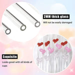 Elegante wiederverwendbare Glasstrohhalme mit Reinigungsbürste – 6er Set