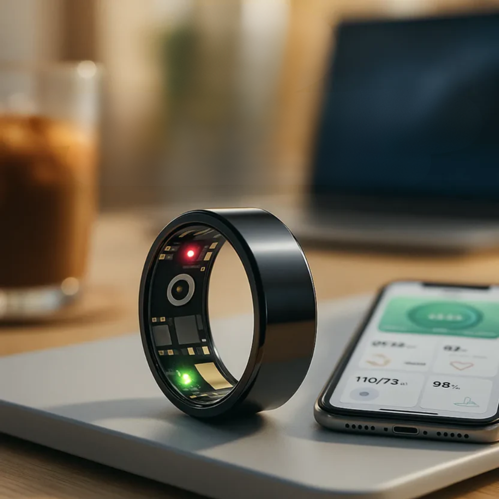Eleganter Fitnessring mit Schlafüberwachung und Herzfrequenzmessung