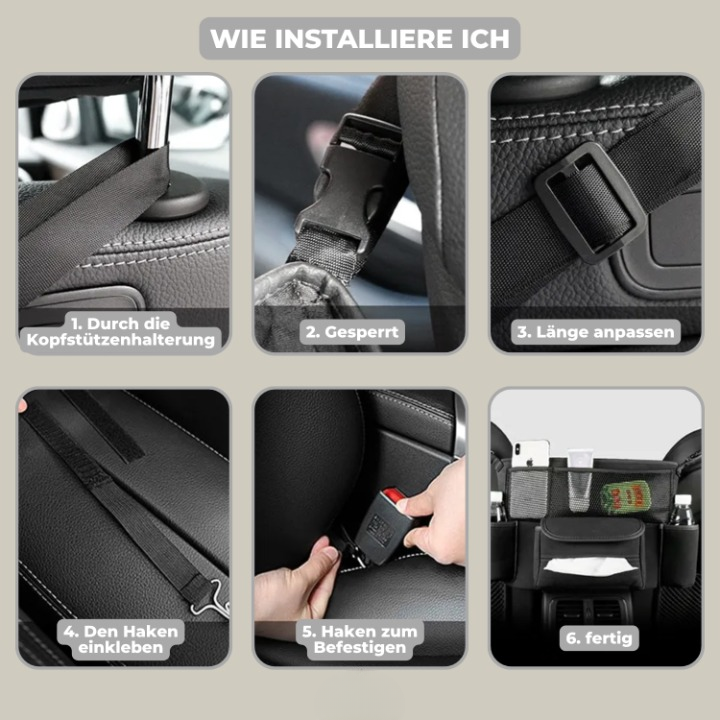 Praktischer Auto Organizer für Ordnung zwischen den Sitzen