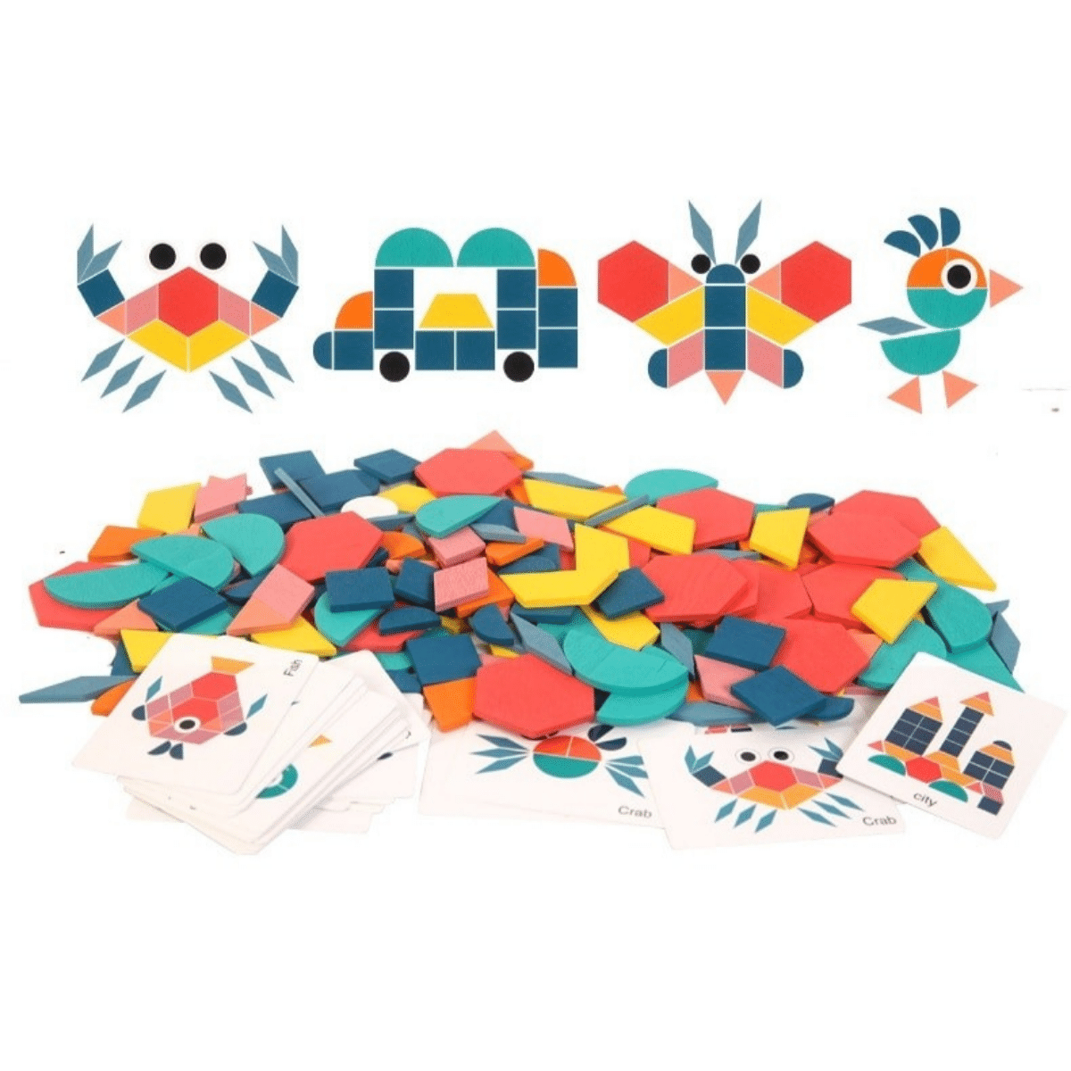 Kreatives Formenpuzzle mit geometrischen Figuren
