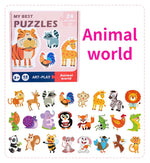 Pädagogisches Puzzle für Kinder mit bunten Motiven zum Lernen