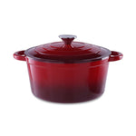 Robuster Gusseisen Kochtopf 2L in lebhaftem Rot