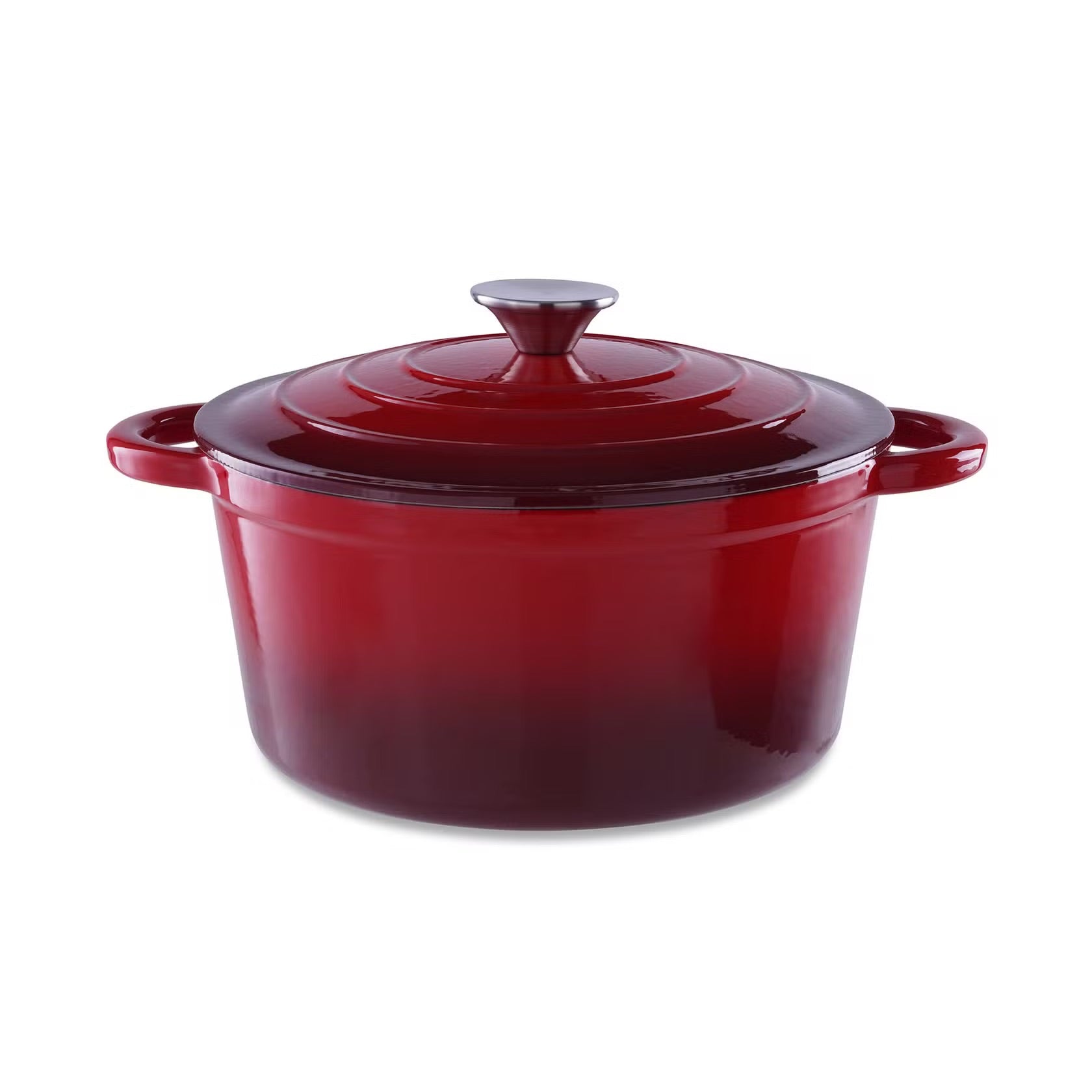 Robuster Gusseisen Kochtopf 2L in lebhaftem Rot