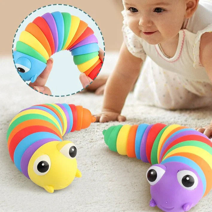 Spielzeug Raupe für Kinder mit sensorischen Elementen