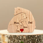 Personalisierbares Holzpuzzle mit Bärenmotiven für die Familie