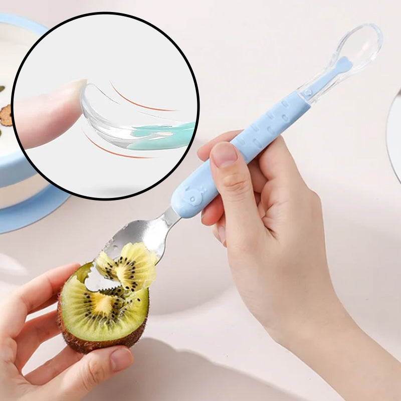 Silikonlöffel für Babys – 2-in-1 Funktion