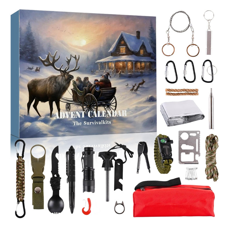 Überlebenswerkzeuge Adventskalender für Abenteuerlustige – 24 Tage bis Weihnachten