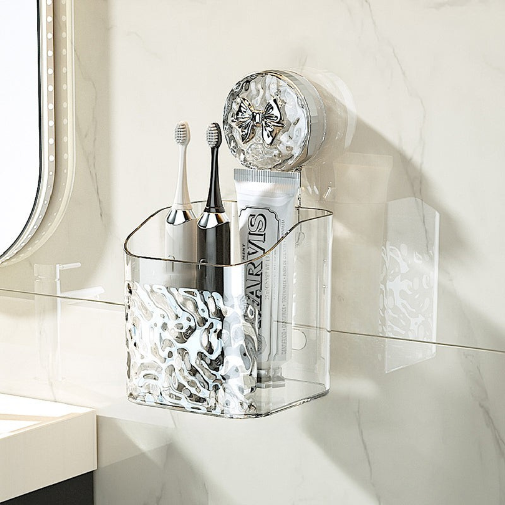 Practical Bathroom Organizer with Suction Cup - Waterproof Storage System