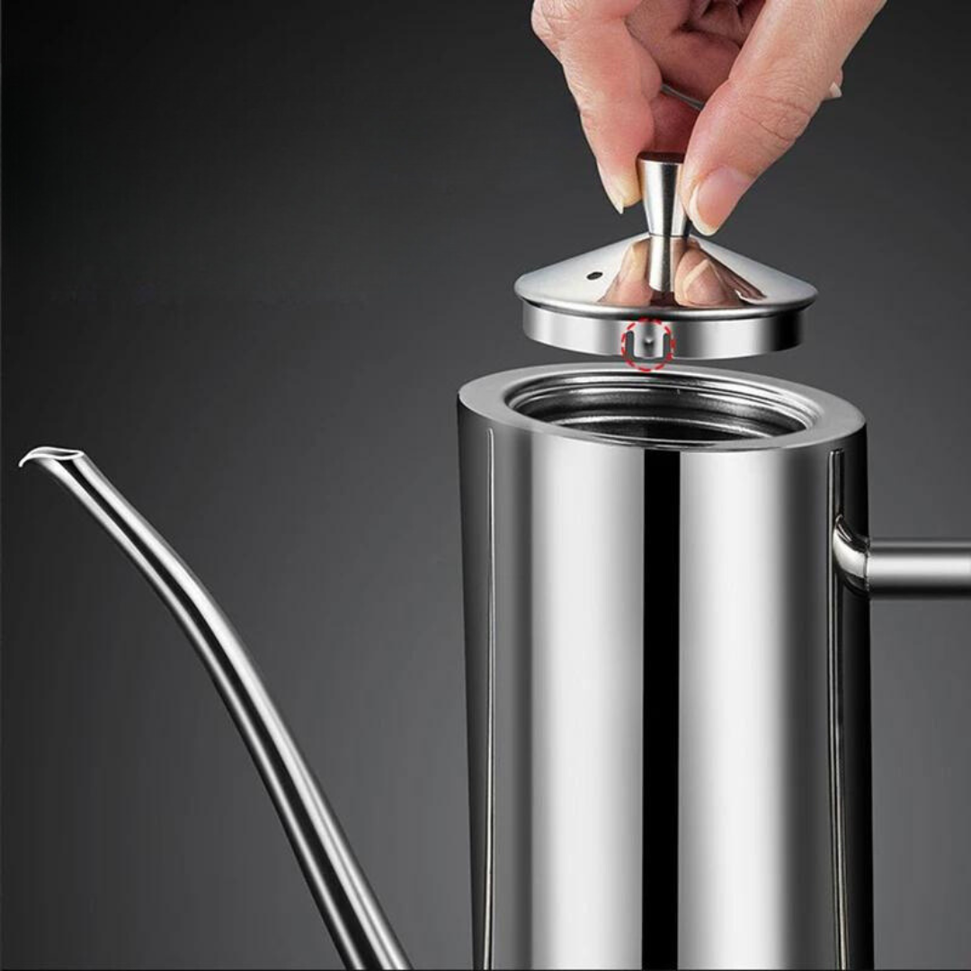 Eleganter Ölspender aus Edelstahl mit präziser Ausgießöffnung