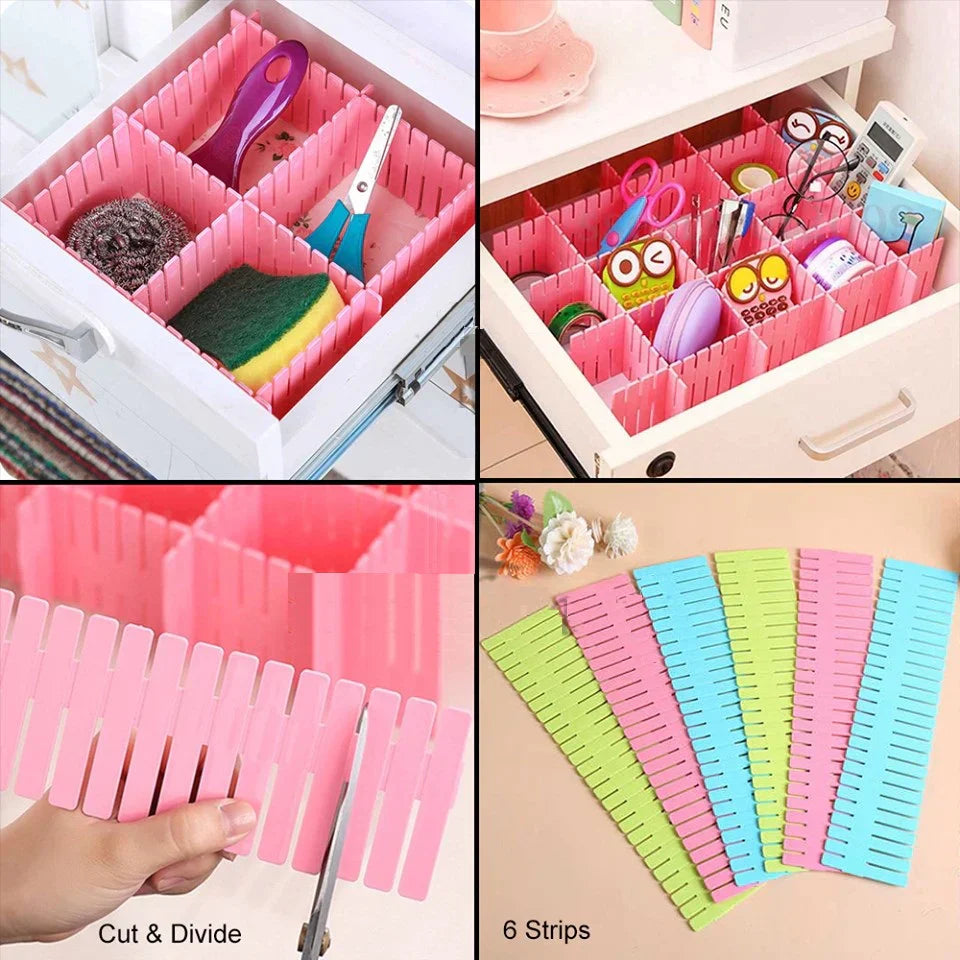 Verstellbarer Schubladenteiler mit 4 Streifen – Schubladen Organizer
