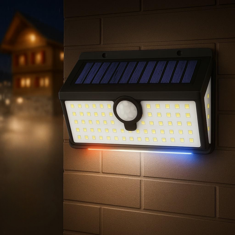 Solarbetriebene Wandlampe mit Bewegungsmelder – Wetterfeste Gartenbeleuchtung