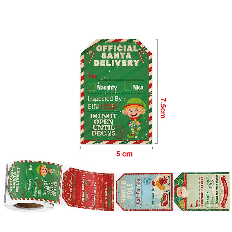 Weihnachtsdekorations Aufkleber Rolle (200 Stück)