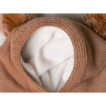 Warme Strickmütze für Babys mit Ohren – Fleecefutter und Tierdesign