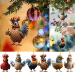 Dekorative Ornamente in Hühnerform – Cartoon-Stil