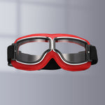 Vintage Motorradschutzbrille mit wechselbaren Gläsern und Komfortpolsterung